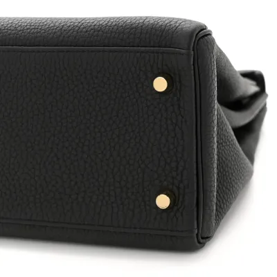 Hermès Kelly Retourne 32 Black Togo Leather Gold Hardware