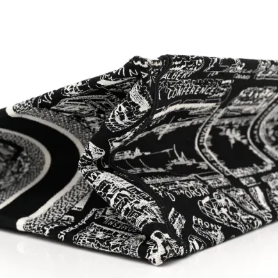 Dior Medium Plan De Paris Book Tote Black/White Embroidered Canvas