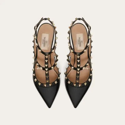 VALENTINO Peeled calf leather fastened rivet heels (heel height 10cm)