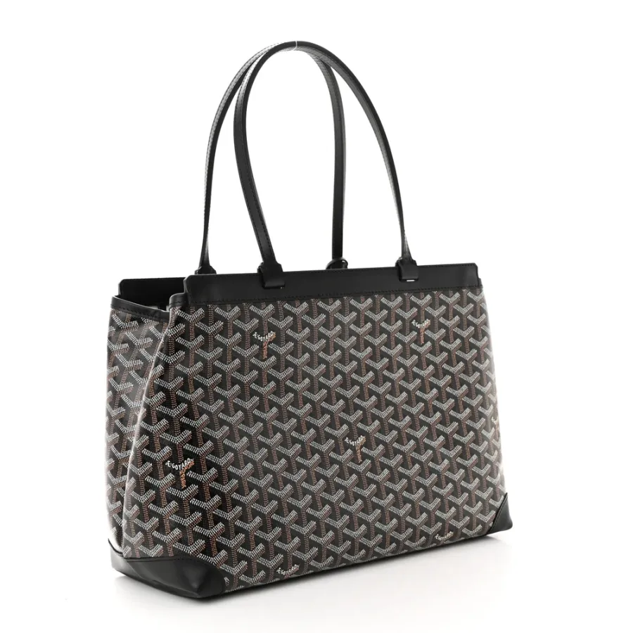 Goyard Bellechasse Biaude Tote MM Black Goyardine Canvas