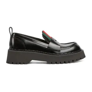 Gucci black webbing loafers