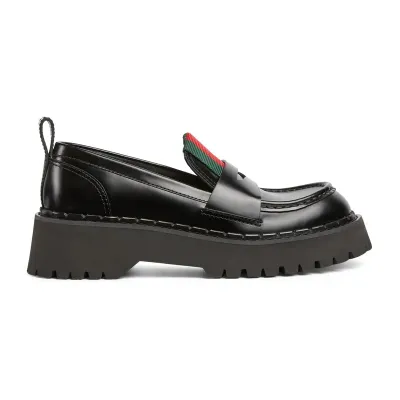Gucci black webbing loafers