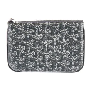 Goyard Medium Wallet Grey Printed Goyardine Canvas Silver Hardware