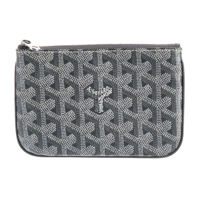 Goyard Medium Wallet Grey Printed Goyardine Canvas Silver Hardware