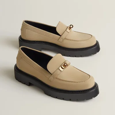HERMES Icone Beige color Loafers
