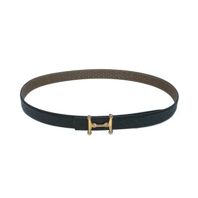 Hermès Women' s Rivage H Buckle Belt In Blue/Red/Orange/Black/Brown/Orange/Beige/Etoupe Calfskin With Gold/Silver Hardware 24mm
