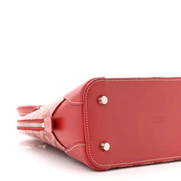 Goyard Mini Vendome Bag Red Goyardine Canvas Silver Hardware - Image 4