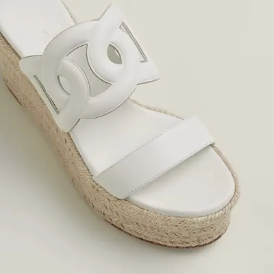 HERMES Ithea Wedges and heels Slippers High-heeled slippers white High Heels Sandal
