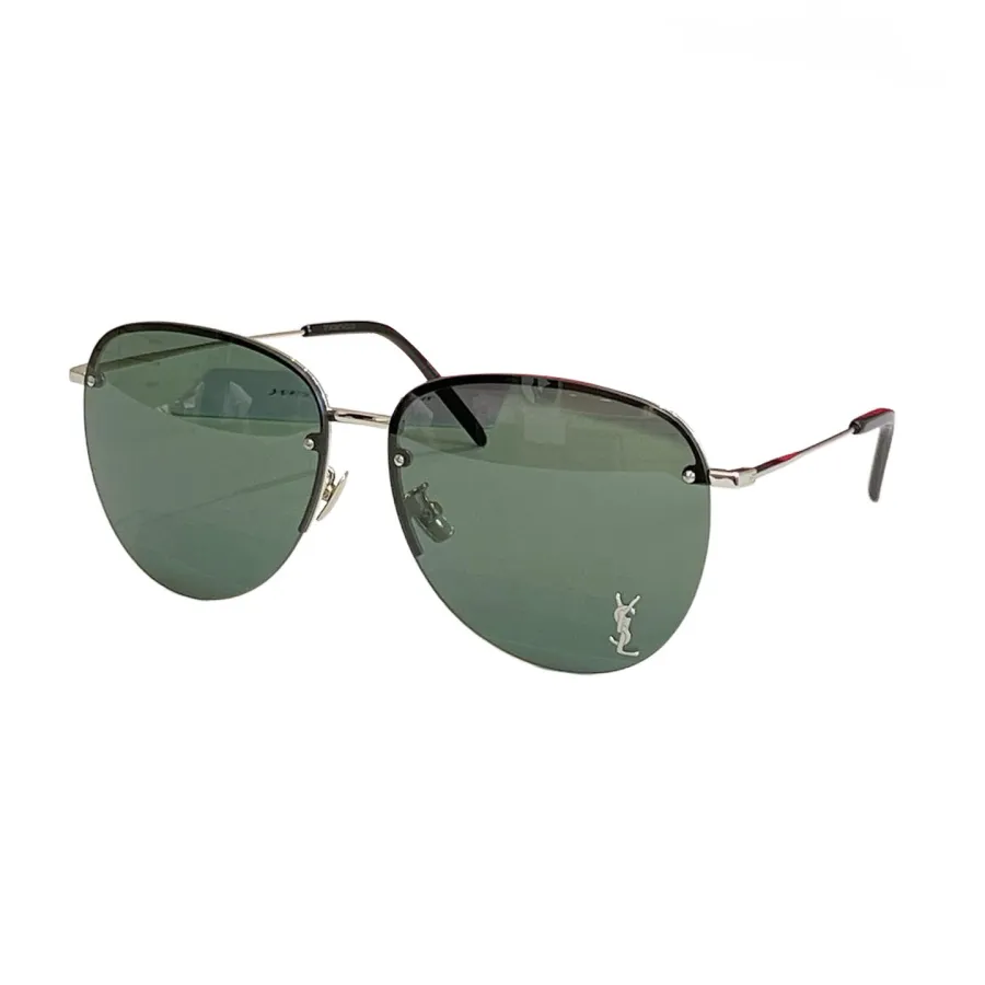 Saint Laurent aviator glasses hunter green/purple/grey color Size 66口14-145