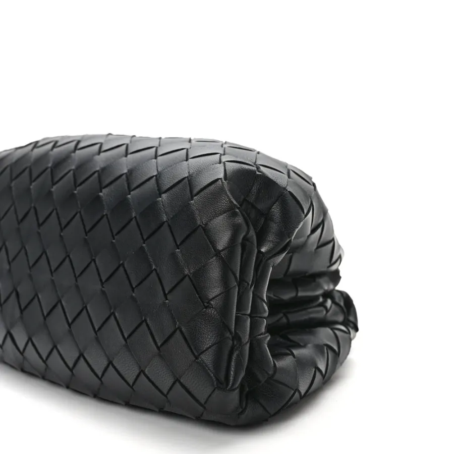 Bottega Veneta Medium Intrecciato Teen Pouch Black Nappa Leather