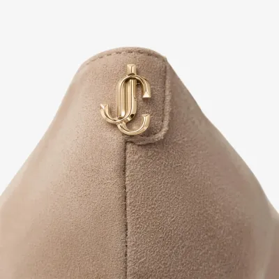 JIMMY CHOO JC logo buttoned pink suede pointed heels