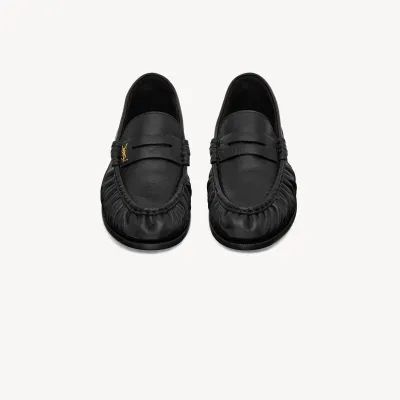 Yves Saint Laurent Pleated leather loafers