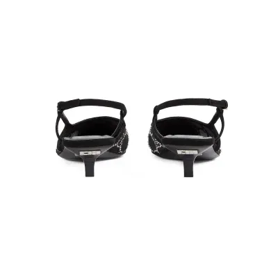 Gucci black pointed heels high heels shoes Rear lace up high heels