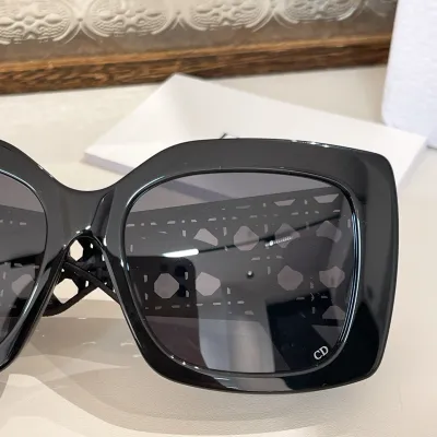 DIOR square frame glasses black/green orange/black purple/white black/leopard brown color Size 54口19-140