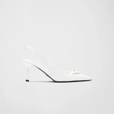 PRADA Shiny finish leather white High Heels Shoes
