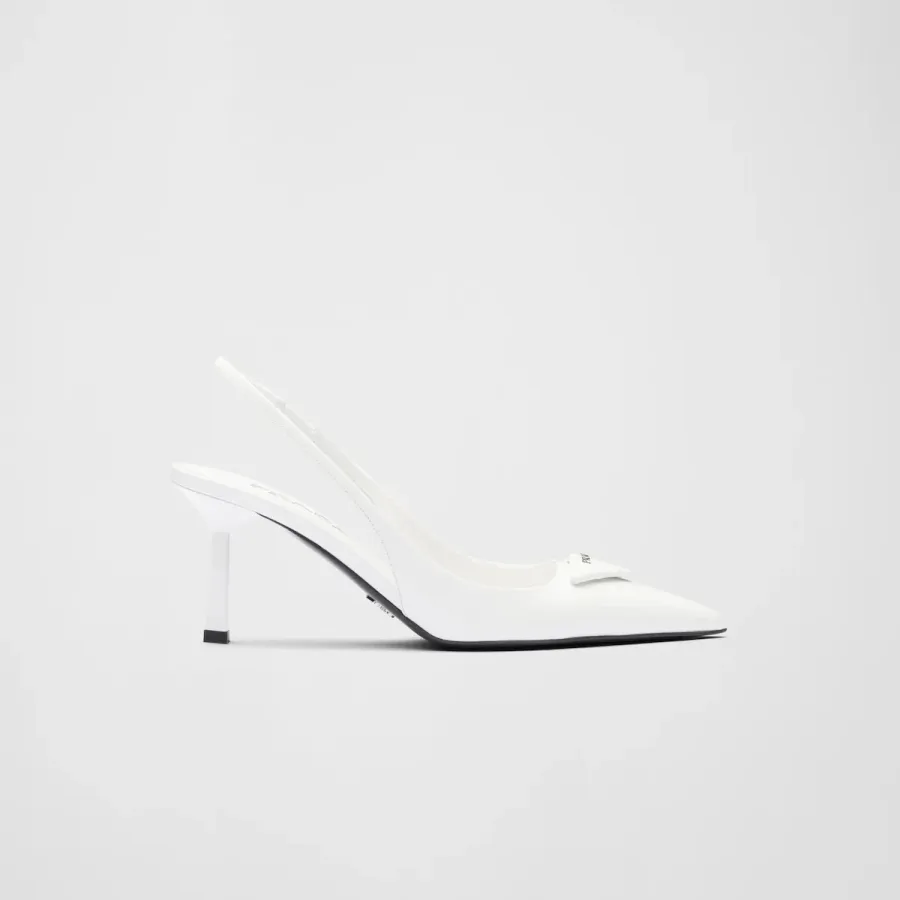 PRADA Shiny finish leather white High Heels Shoes
