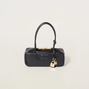 Miu Miu Calfskin Leather Beau Black Top-Handle Bags