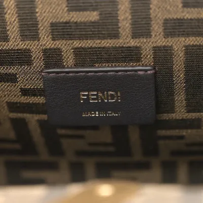 Fendi Small Fendi First Dove Grey Shiny Nappa Leather Gold Hardware
