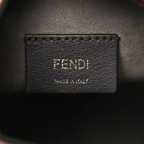 Fendi Mini F is Fendi Logo Embossed Mon Tresor Bucket Bag Cuoio King Vitello Leather Gold Hardware - Image 2