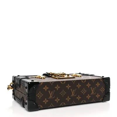 Louis Vuitton Petite Malle PM Black Monogram Canvas Gold Hardware