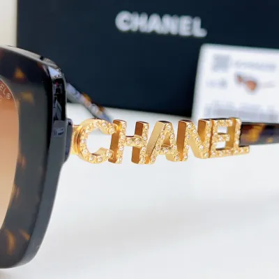 CHANEL glasses leopard-print gold color size 53口17-145