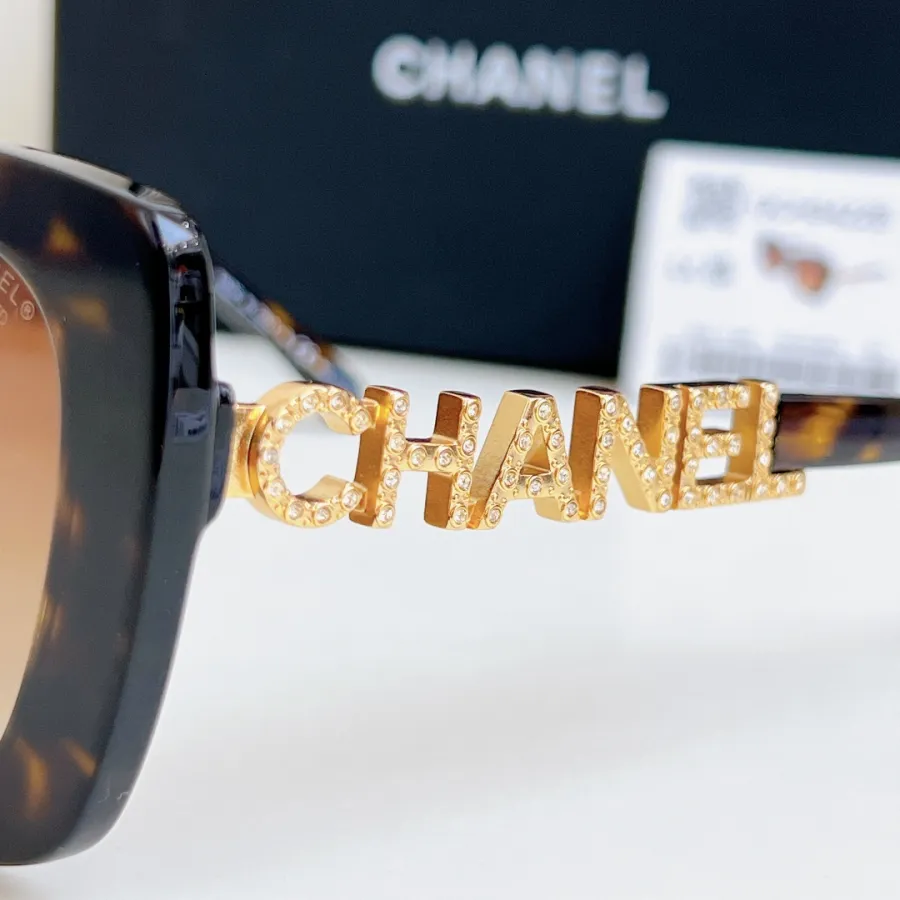 CHANEL glasses leopard-print gold color size 53口17-145