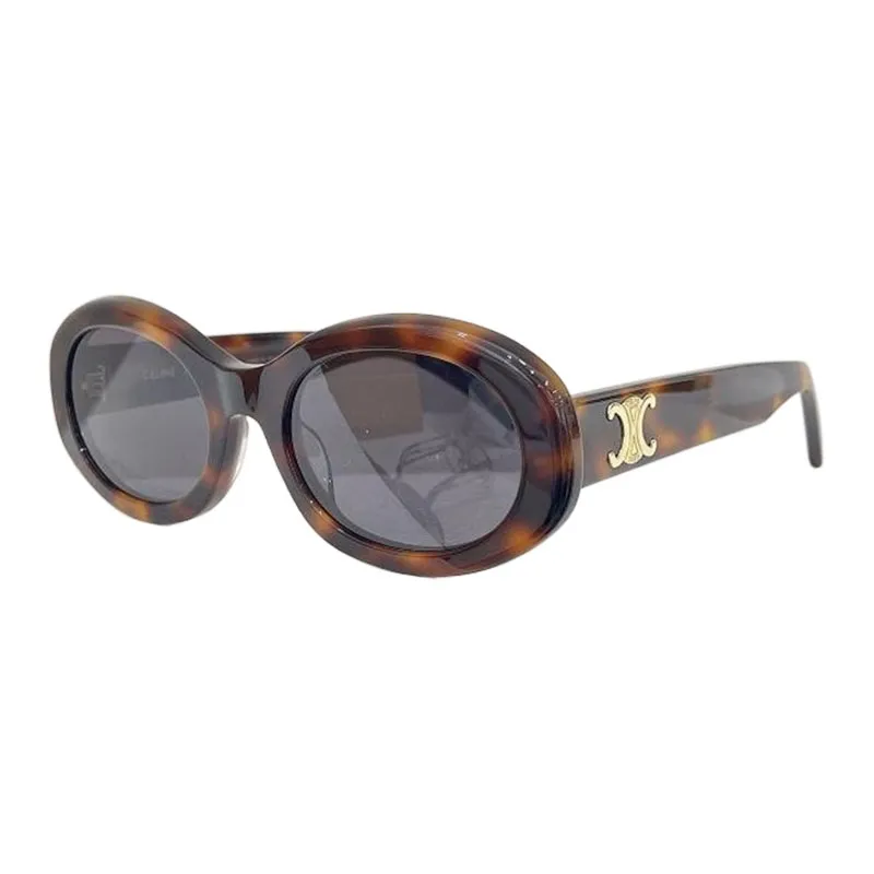 Celine Oval glasses brown/white/black/ivory/leopard color Size 52口22-145