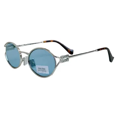 Miu Miu Oval glasses tawny/blue rose gold/brown/pink/silver/black/blue silver color Size 54口21-125