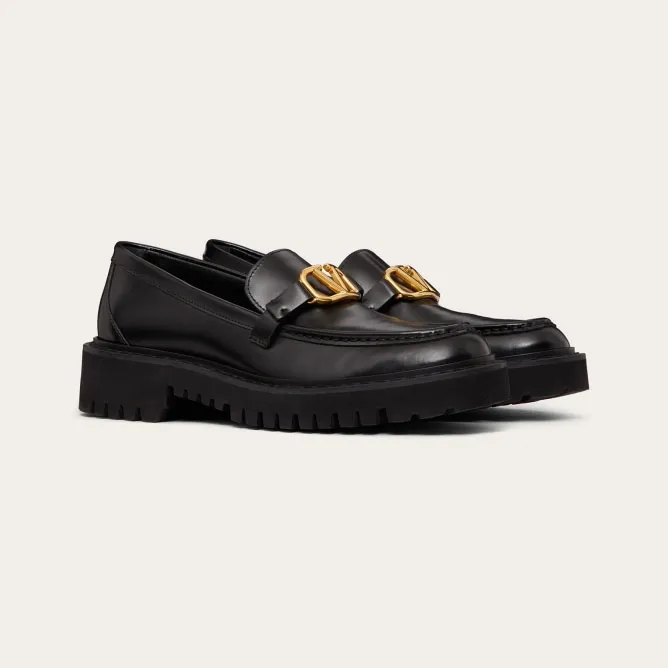 VALENTINO Calf leather loafers (Heel height 4cm)