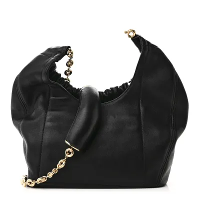 Loewe Squeeze Bag Mini Black Buttery Nappa Lambskin Leather Gold Hardware