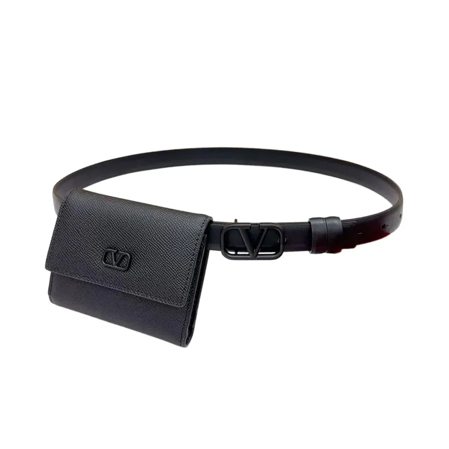 Valentino V Buckle Waist bag belt In Pink/Blue/Green/Brown/Red/Black Calfskin With Pink/Blue/Green/Brown/Red/Black Hardware 20mm