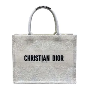 Dior Medium Dior Book Tote White Toile de Jouy Soleil Macramé Embroidery