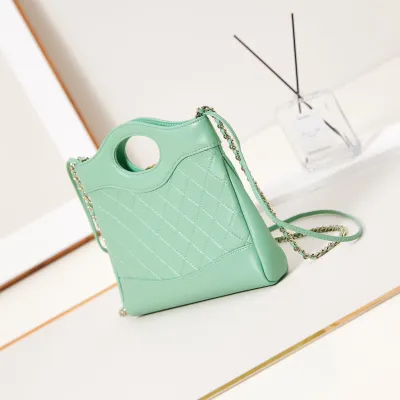 Chanel Oil Wax Leather Green Crossbody Bags