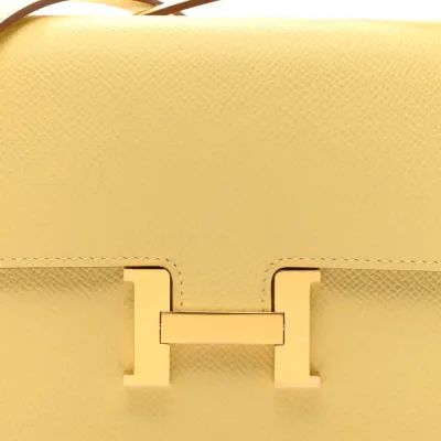 Hermès Constance 18 Long Wallet To Go Epsom Jaune Poussin Epsom Leather Gold Hardware