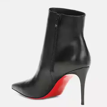 Christian Louboutin black small pointy heels boots