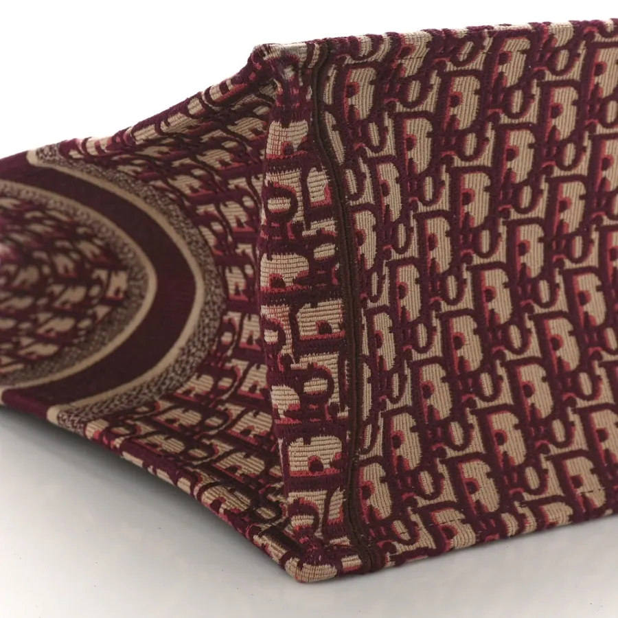 Dior Large Book Tote Burgundy Multicolor Oblique Canvas