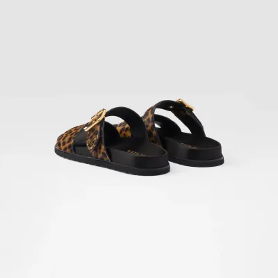 PRADA Printed leather slippers