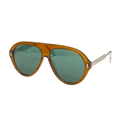 Gucci Pilot shape glasses black orange/black/black gold/leopard/leopard brown/tawny green color Size 61口13-145