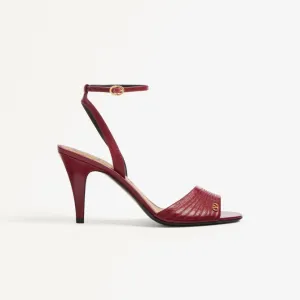 VALENTINO  Crystal trim satin heel sandals (8.5 cm high heel)