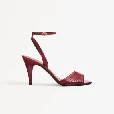 VALENTINO  Crystal trim satin heel sandals (8.5 cm high heel)