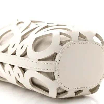 Loewe Cutout Anagram Pocket Crossbody Bag Small White Glaze Nappa Calfskin Leather