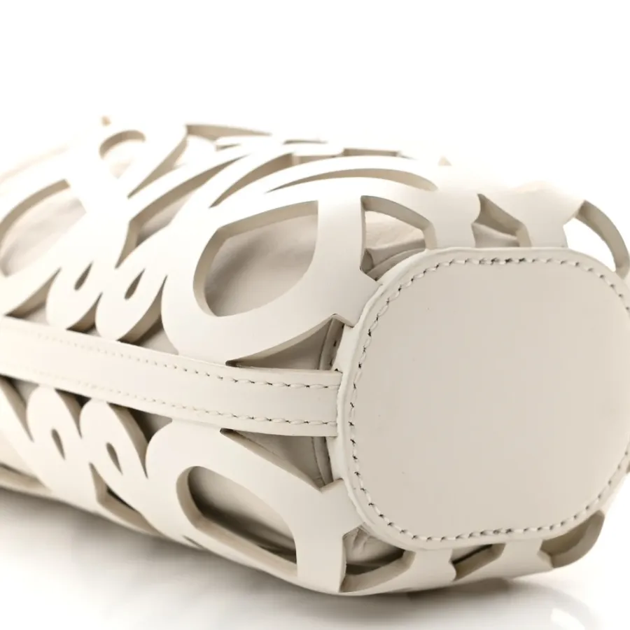 Loewe Cutout Anagram Pocket Crossbody Bag Small White Glaze Nappa Calfskin Leather