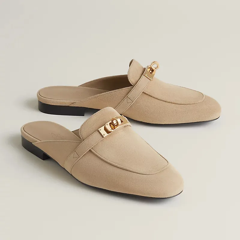 HERMES Oz Mule Beige color Slippers