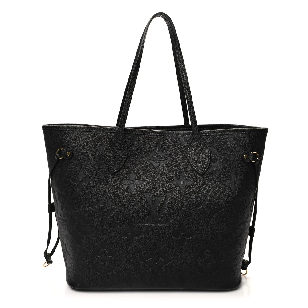 Louis Vuitton Neverfull MM Preto Giant Monogram Empreinte Leather