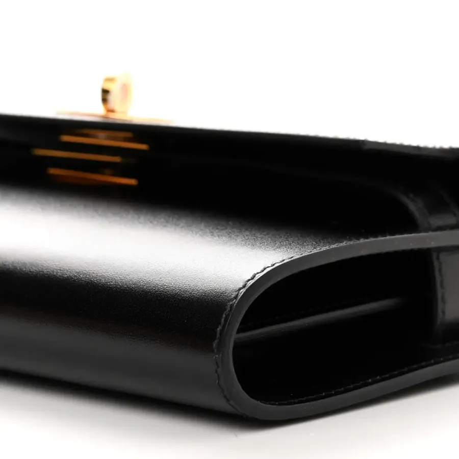 Hermès Kelly Wallet To Go Black Box Leather Gold Hardware