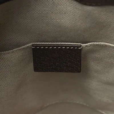 Gucci Medium Neo Vintage Drawstring Bucket Backpack New Acero Crop GG Supreme Monogram Canvas Gold Hardware