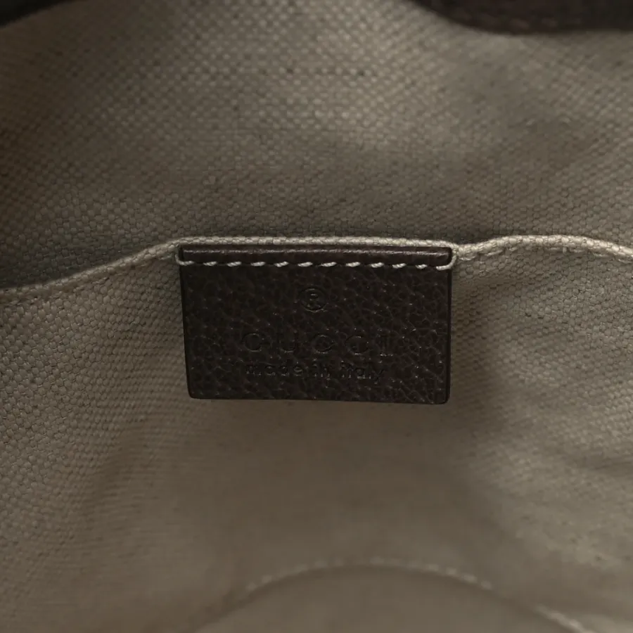 Gucci Medium Neo Vintage Drawstring Bucket Backpack New Acero Crop GG Supreme Monogram Canvas Gold Hardware