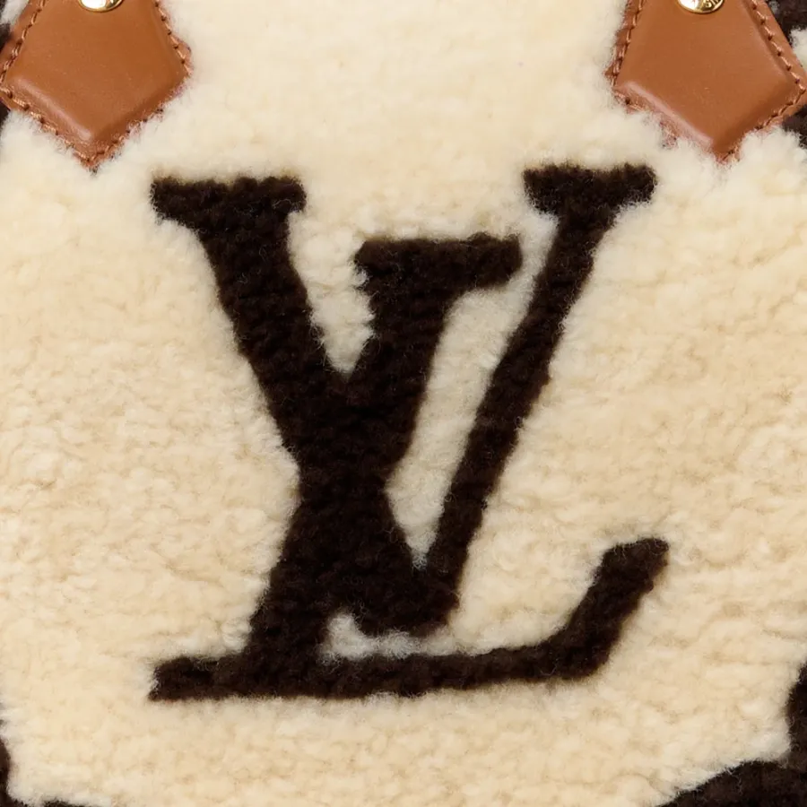 Louis Vuitton Speedy Bandoulière 25 Cream/Brown Monogram Canvas & Shearling Gold Hardware