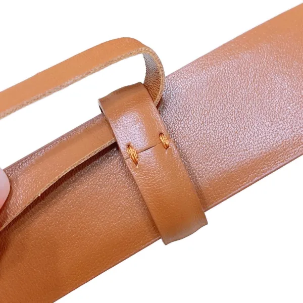 Chanel 24S Women's CC Crystal Square Buckle Belt In Brown/Arrowroot/Black/Blue Calfskin With Gold Hardware 30mm - Image 4