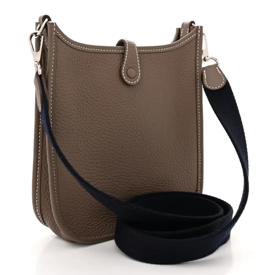 Hermès Amazone Evelyne TPM Étain / Bleu Indigo Taurillon Clemence Leather Silver Hardware